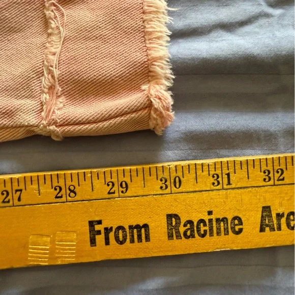 AKIRA Women’s Two-Tone Cargo Jeans Peach Coral Wide Leg High Waist XS NWT - Picture 12 of 12